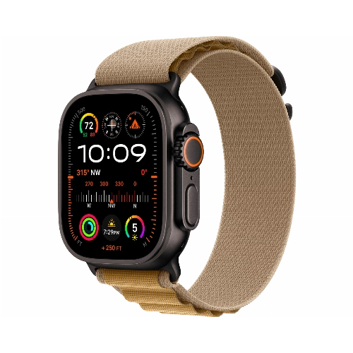 Apple Watch Ultra 2 49 Black Titanium Case with Tan Alpine Loop Small 72 980